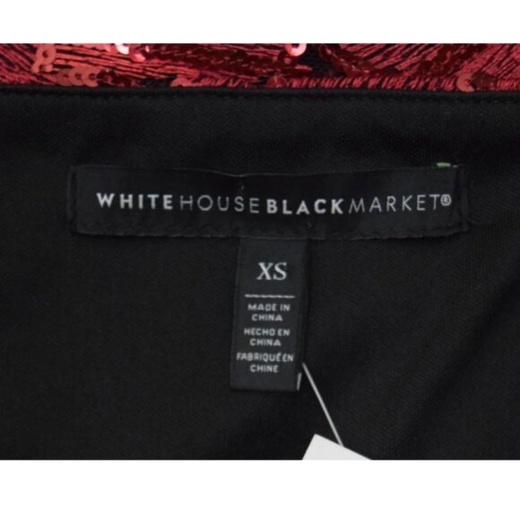 WHITE HOUSE BLACK MARKET RED SEQUIN EMBROIDERED CAMISOLE - Picture 9 of 10